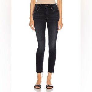 Mother the looker ankle fray coffee tea or me dark wash denim jeans womens 25